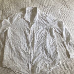 Lightweight white button down shirt